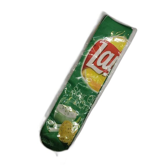 Harajuku Funny Lays Sour Cream and Onion Potato Chips Socks One Size NEW - Picture 2 of 6